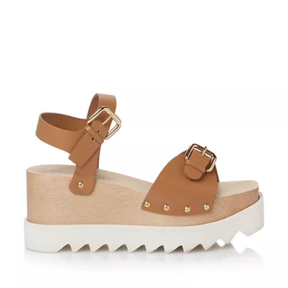 Stella McCartney Women's Elyse Wedge Platform Sandals. - Picture 2 of 9